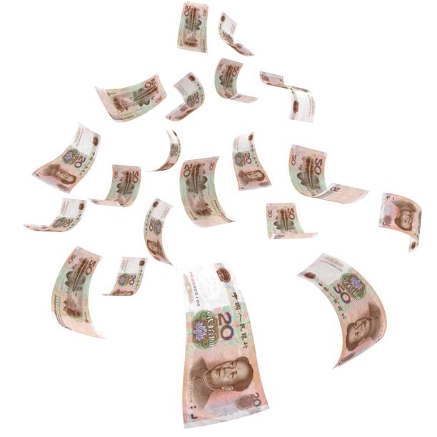 istock Chinese yuan falling money finance crisis 1286660404