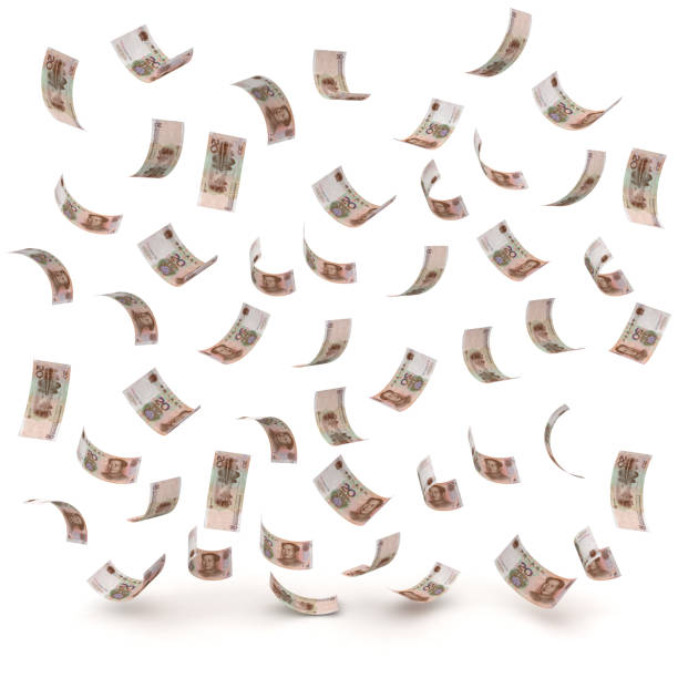 istock Chinese yuan falling money finance crisis 1286660481
