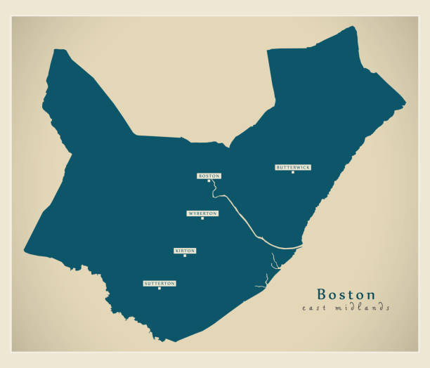 보스턴 지구지도 - 영국 영국 - boston stock illustrations