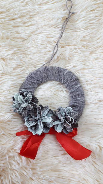 istock Home crafts for school. Distance learning. Christmas wreath. 1286667162