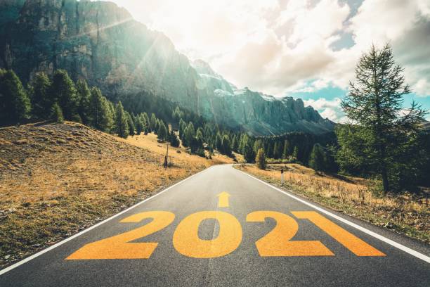 istock 2021 New Year road trip travel and future vision concept . 1286668576