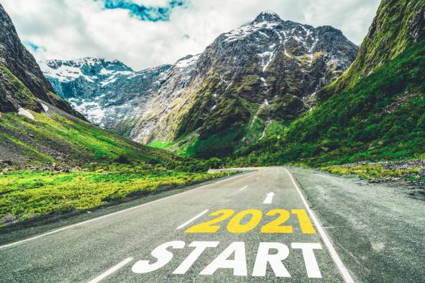 istock 2021 New Year road trip travel and future vision concept . 1286669332