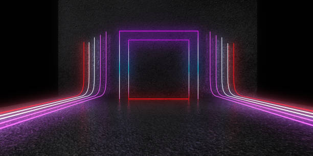 istock 3D abstract background with neon lights.. 3d illustration 1286669798