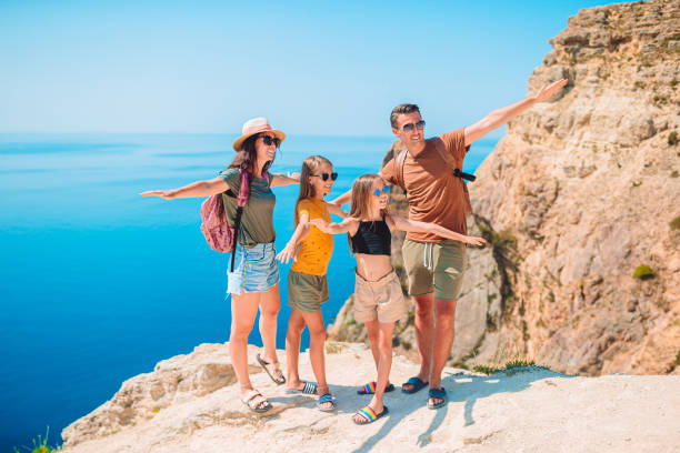 istock Happy family on vacation in the mountains 1286672008