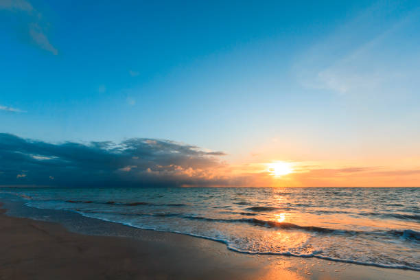 Sunrise at tropical beach in Northeastern Brazil