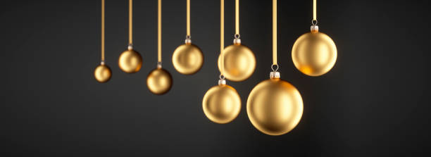 istock Hanging Golden Christmas Balls 1286676793