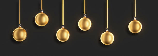 istock Hanging Golden Christmas Balls 1286676795