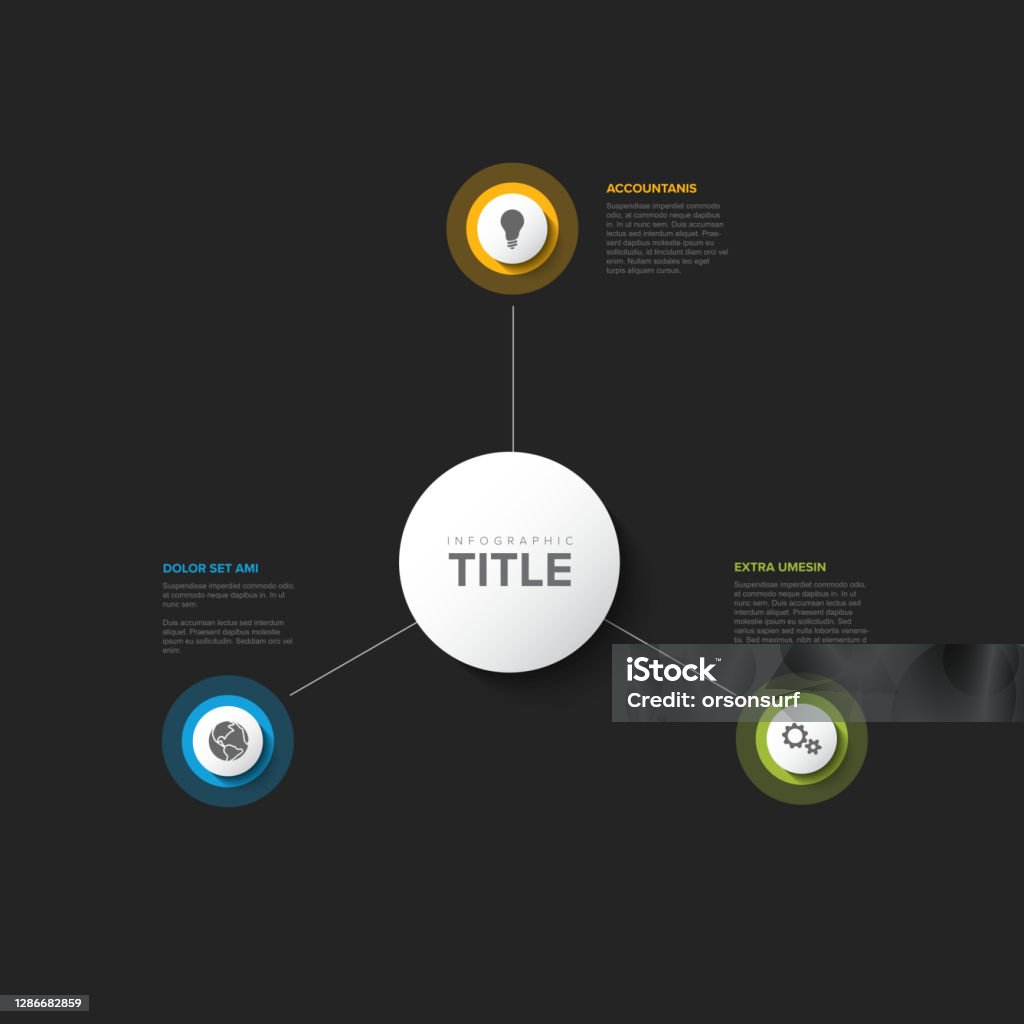 Infografic Multiple Multipurpose Infographic Template With Three Elements Stock ...