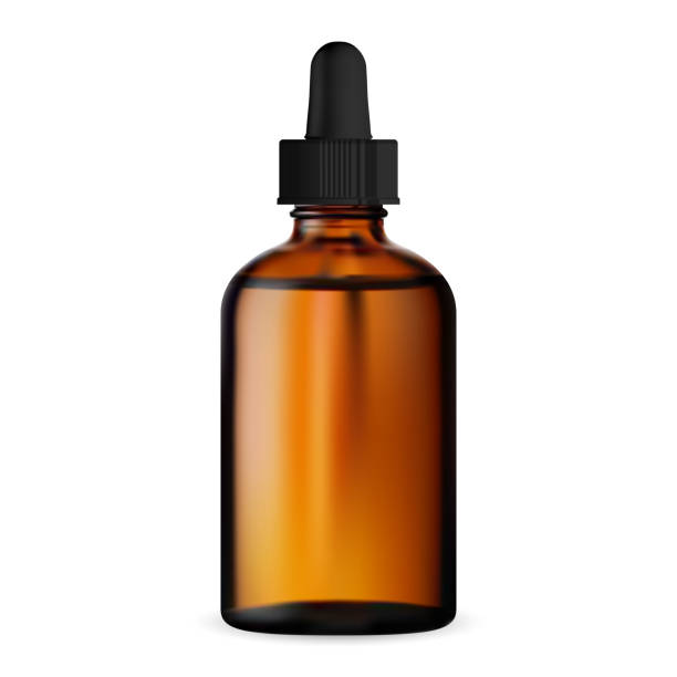 istock Brown dropper bottle. Glass eyedropper mockup 1286685624