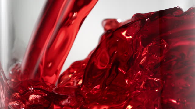 sour cherry juice pouring inside glass