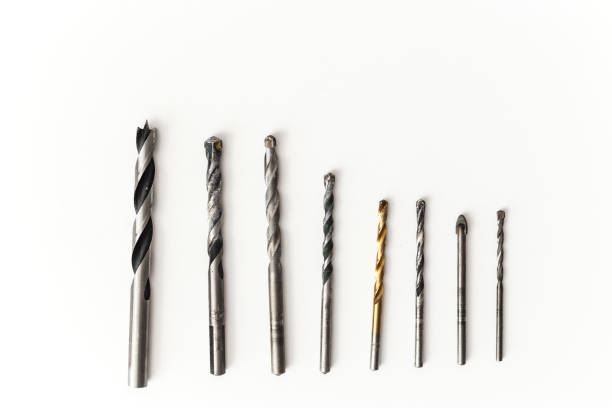 istock Drill bits for wood and concrete of different sizes isolated 1286689271