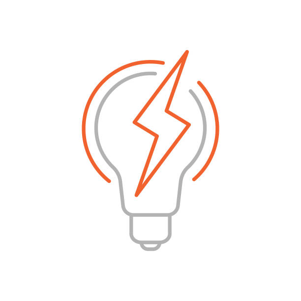 ilustraciones, imágenes clip art, dibujos animados e iconos de stock de icono de una línea con trazo editable - light bulb flash