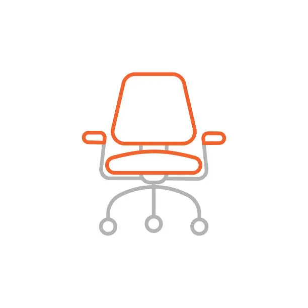 Vector illustration of Office Armchair Line Icon with Editable Stroke