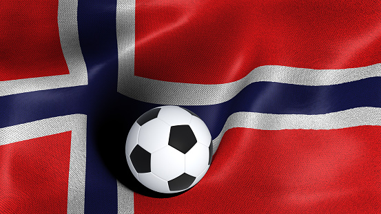 Soccer player Iceland holding ball with icelandic flag isolated on black