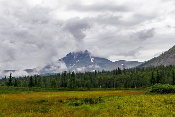 istock Clouded Mount Manaraga in the Subpolar Urals on a rainy day 1286694828
