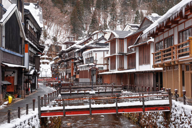 istock Obanazawa Ginzan Onsen, Japan in Winter 1286699002