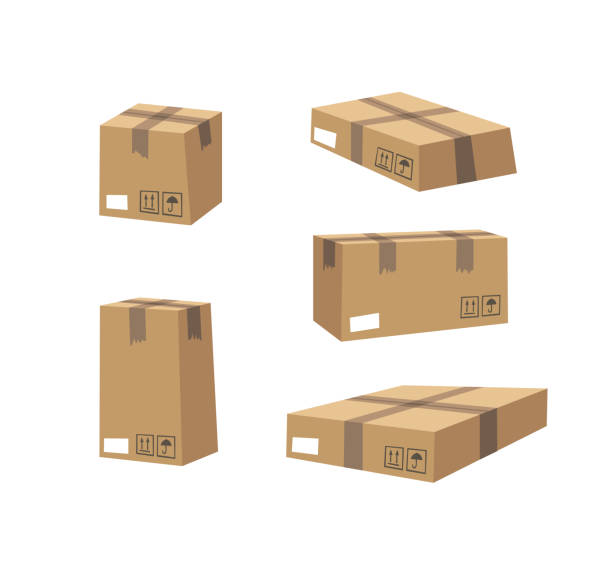 istock Carton Open and Closed Recycling Boxes Set. Cartoon Style Illustration Delivery Packaging. Flat Graphic Design Forwarding Clip Art. Vector Collection Mockup Isolated on White Background 1286702021