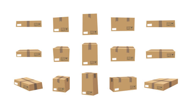 istock Carton Open and Closed Recycling Boxes Set. Cartoon Style Illustration Delivery Packaging. Flat Graphic Design Forwarding Clip Art. Vector Collection Mockup Isolated on White Background 1286702030