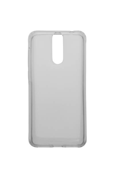 istock Transparent silicone back case for smartphone with security features, bumper. Isolated on a white background, top view. 1286708501