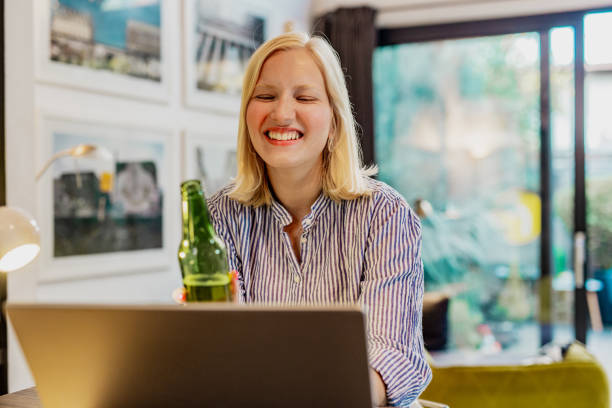 istock Socializing at home via video call 1286710315