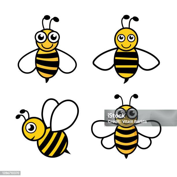 Bee Character Set Icon Stock Illustration - Download Image Now - Bee,  Cartoon, Bumblebee - iStock