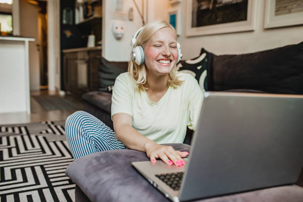 istock Young woman is communicating via video call at home 1286710628