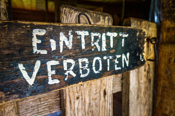 old no entrance sign in germany - translation: no entrance