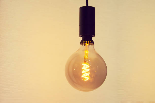 istock Round shape spiral diode lamp in vintage style for interior. 1286712246