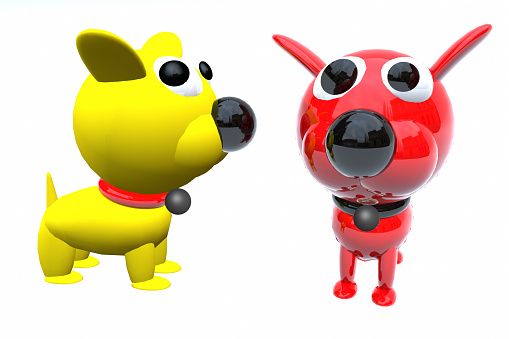 dogs mascot 3d rendering and illustration