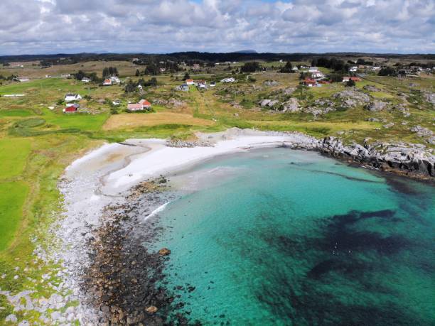 Norway Karmoy island drone view Norway Karmoy island landscape drone view haugaland photos stock pictures, royalty-free photos & images