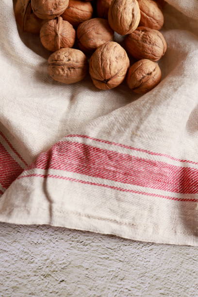 istock Shelled Walnuts on Napkin, Studio Shot, Flat Lay, Full Frame, Istanbul, Turkey 1286720620