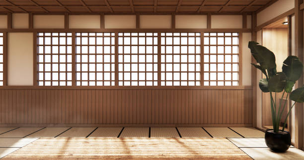 indoor empty room japan style. 3D rendering indoor empty room japan style. 3D rendering karate stock pictures, royalty-free photos & images