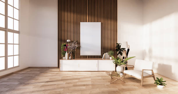 istock Traditional Japanese style living room mixed with modern design.3D rendering 1286725630