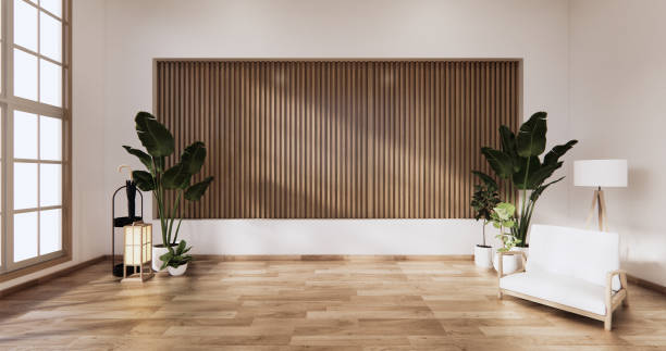 istock Traditional Japanese style living room mixed with modern design.3D rendering 1286725659