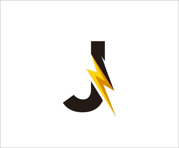 flash j letter symbol, technologia ikona wektor. - business solution flash stock illustrations