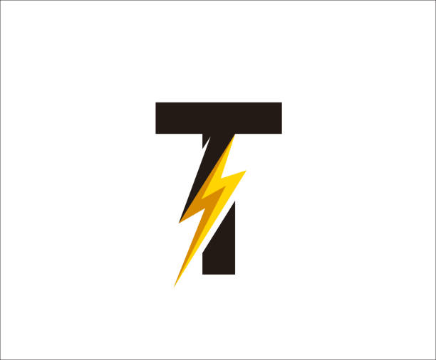 flash t letter symbol, technologia ikona wektor. - business solution flash stock illustrations