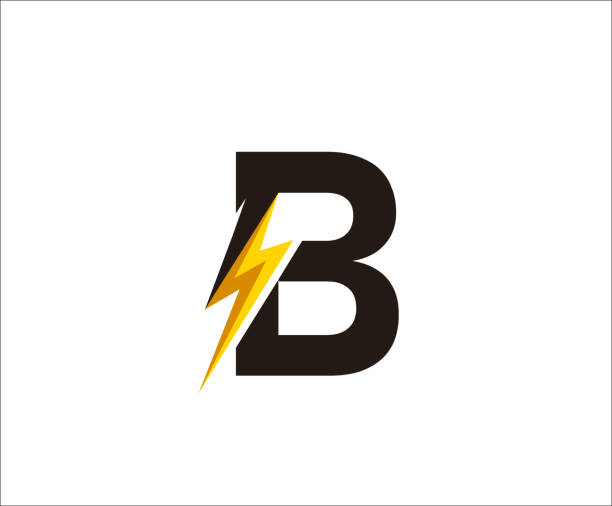 flash b letter symbol, technologia ikona wektor. - business solution flash stock illustrations