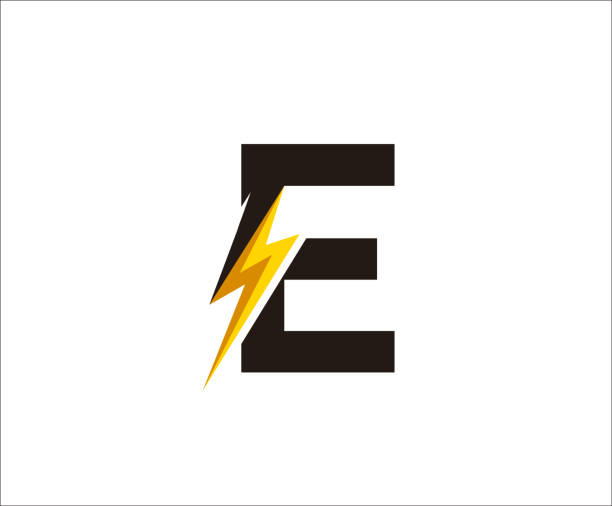 flash e letter symbol, technologia ikona wektor. - business solution flash stock illustrations