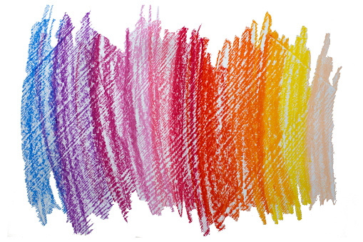 Oil pastel gradient stroke texture on white background. Isolated