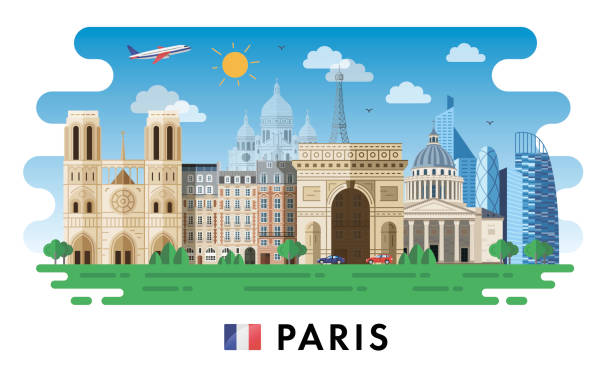 Paris, France. Modern buildings and city sights Paris, France. Modern buildings and city sights. Vector illustration luxembourg paris stock illustrations