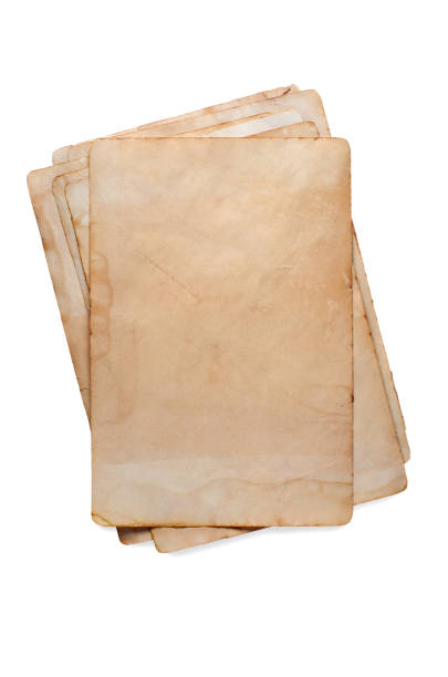istock Old dirty pieces of paper. Copy space. Isolated on white 1286742119