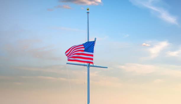 istock American Flag in the wind 1286744290