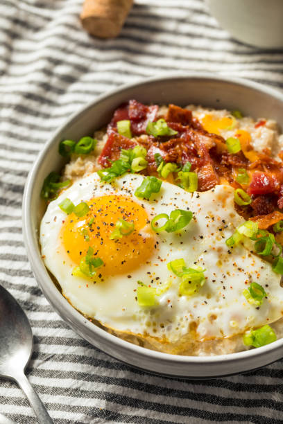 istock Healthy Homemade Savory Oatmeal Breakfast Bowl 1286744839