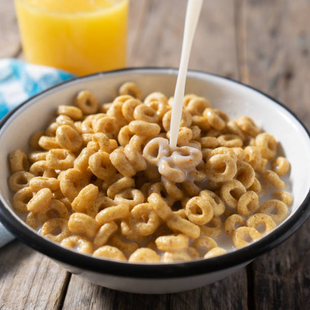 istock Cereal bowl for breakfast on wooden background 1286745653