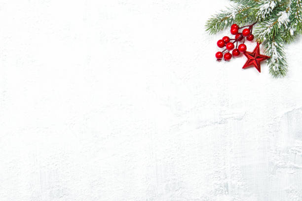 istock Red Christmas decoration white concrete background 1286746082