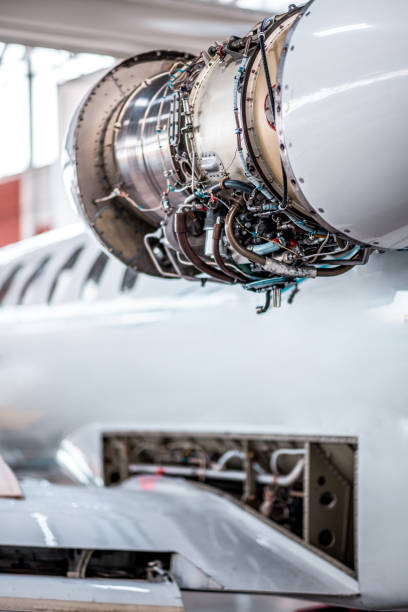 istock Aircraft jet engine reparation before the flight 1286754169