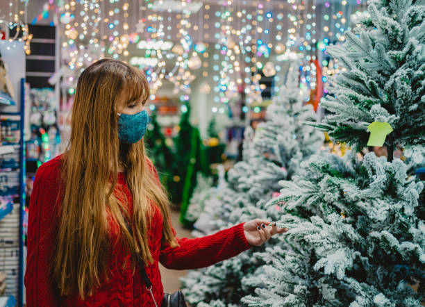 istock Woman in Christmas shopping 1286755280