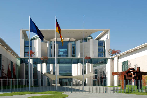 federal chancellery in berlin  - germany. - chancellery imagens e fotografias de stock