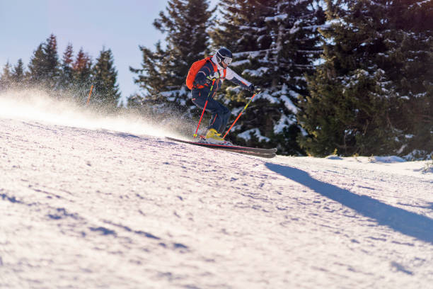 istock One man skiing on a sunny winter day 1286765335