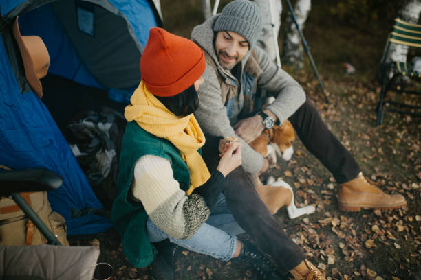 istock Young avantur couple is camping 1286765676
